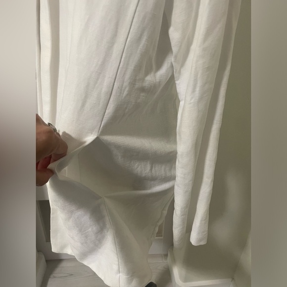 EILEEN FISHER White Linen Blend Notch Collar Blazer S/P NWT - Picture 5 of 9